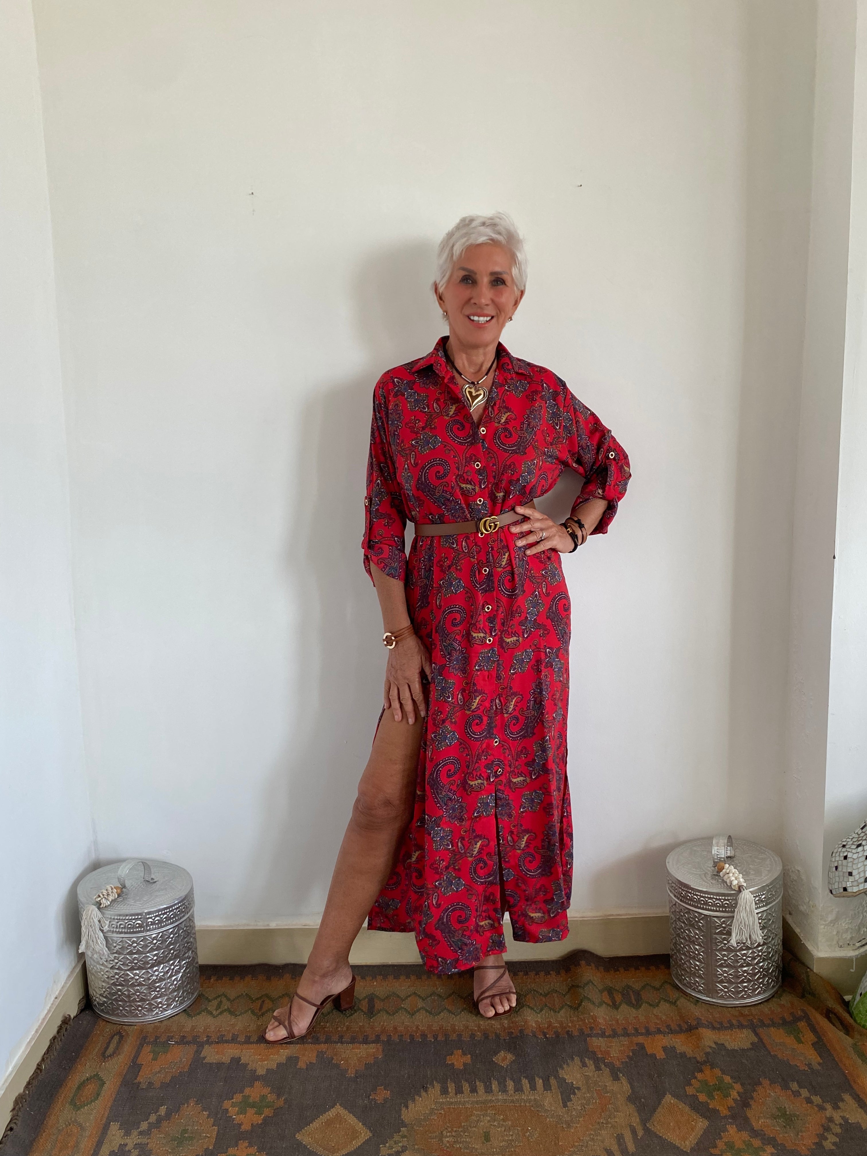 Button-Up Maxi Shirt Dress