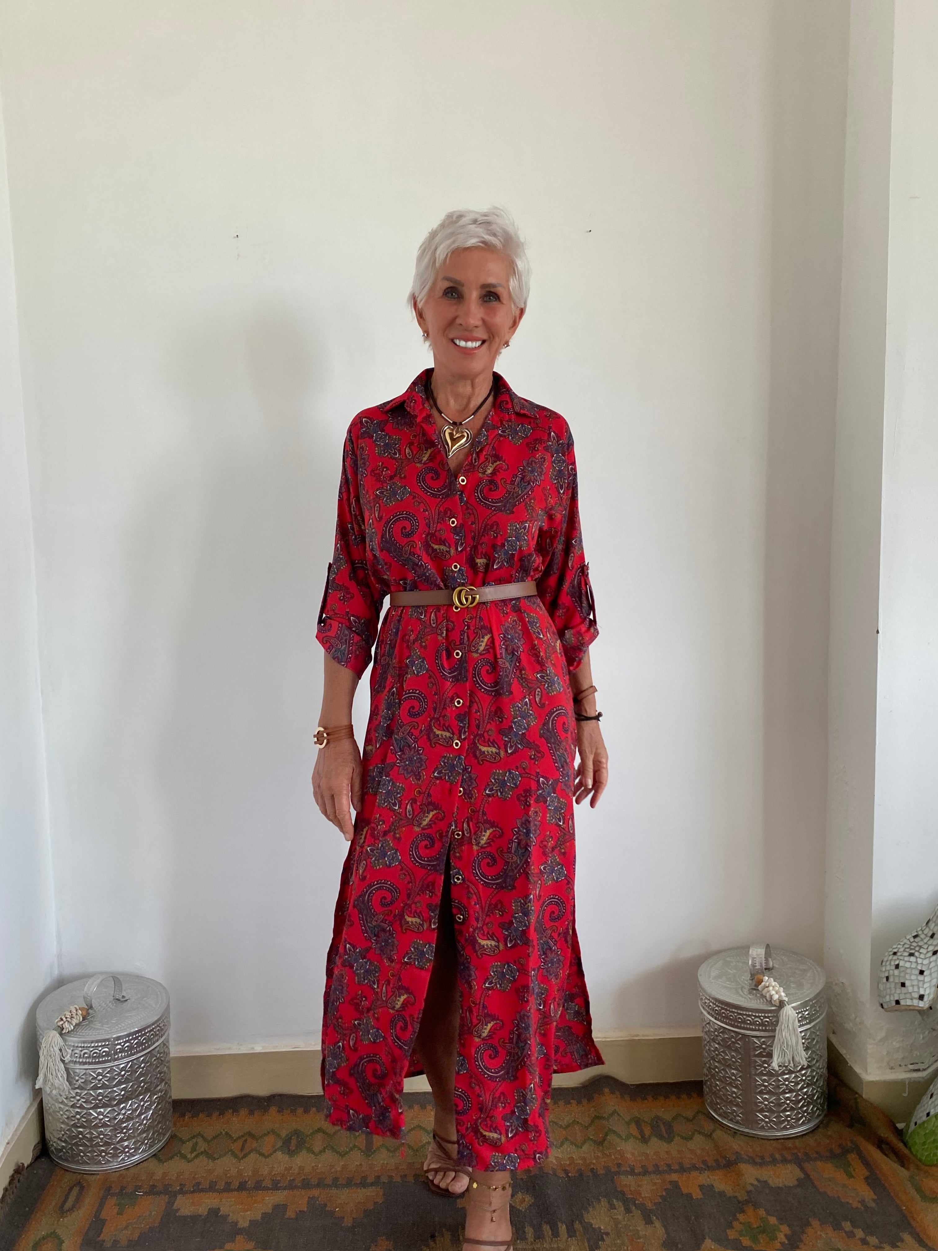 Button-Up Maxi Shirt Dress