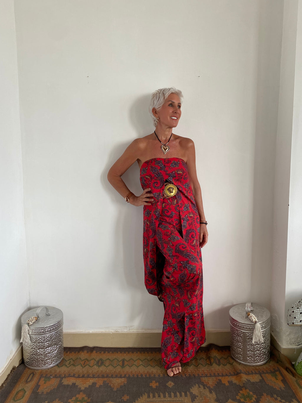 Floor-Length Duster with Tie-Up Halter