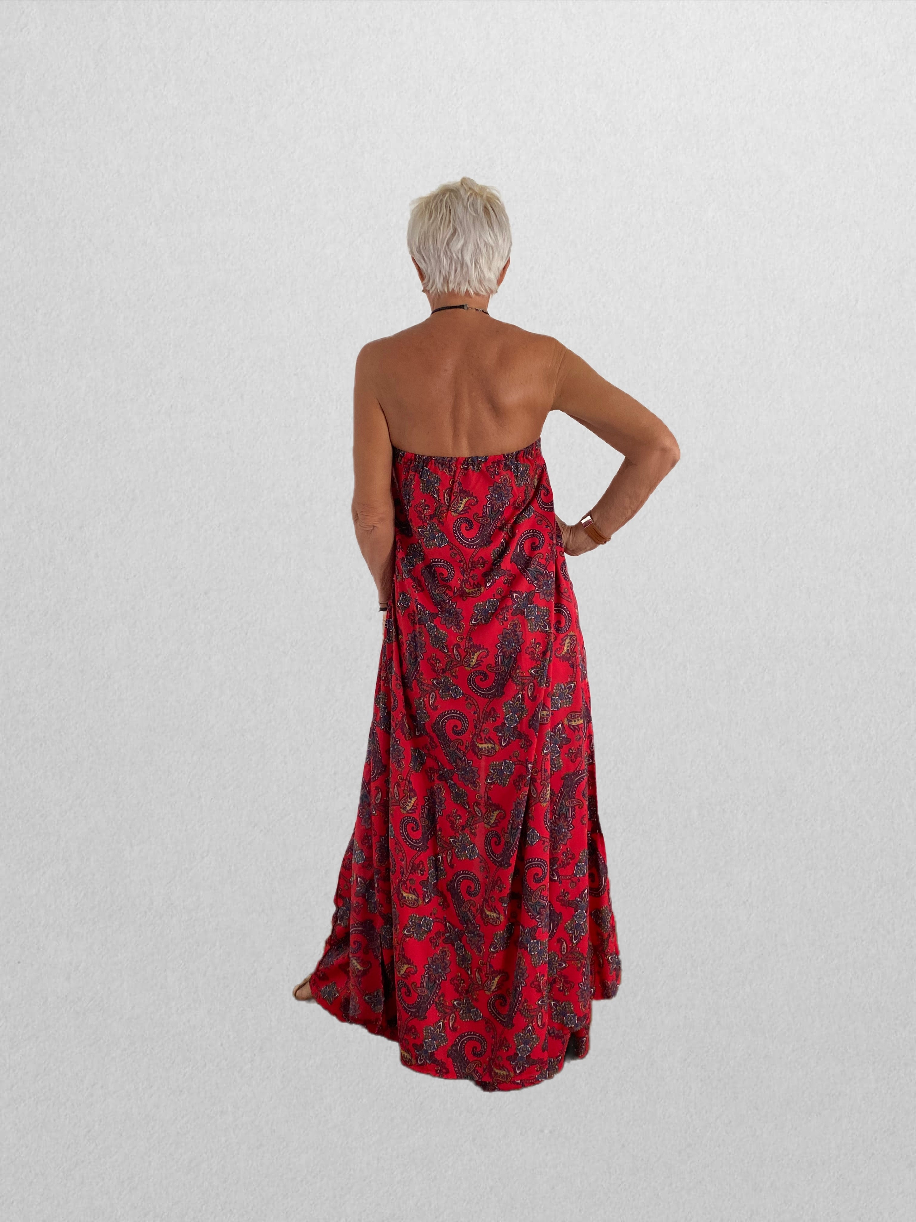 Floor-Length Duster with Tie-Up Halter