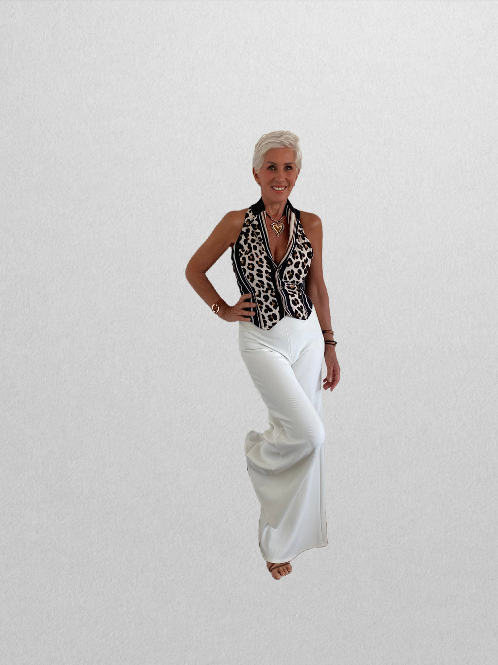 Halter Neck Button-Up Vest