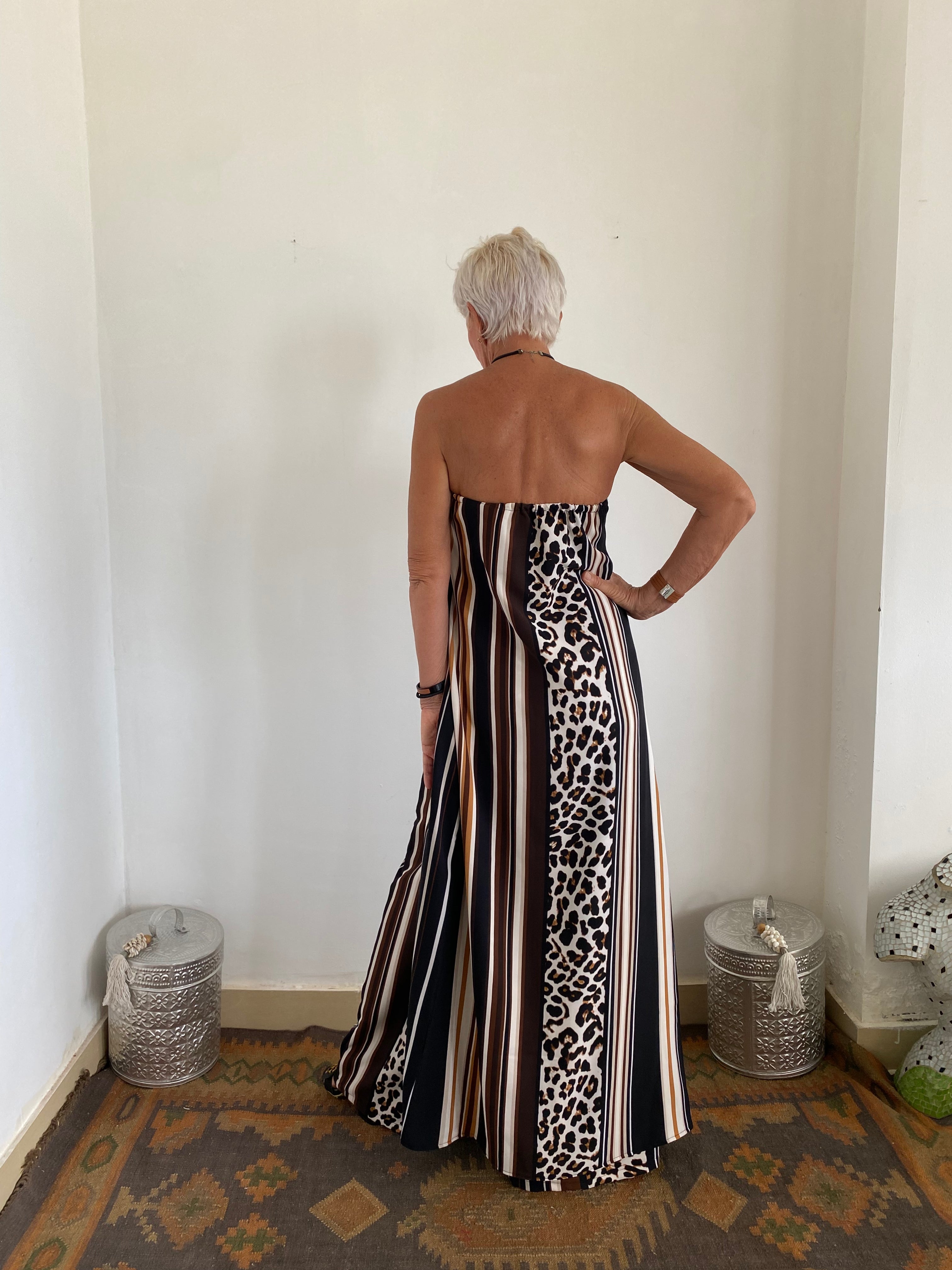 Floor-Length Duster with Tie-Up Halter