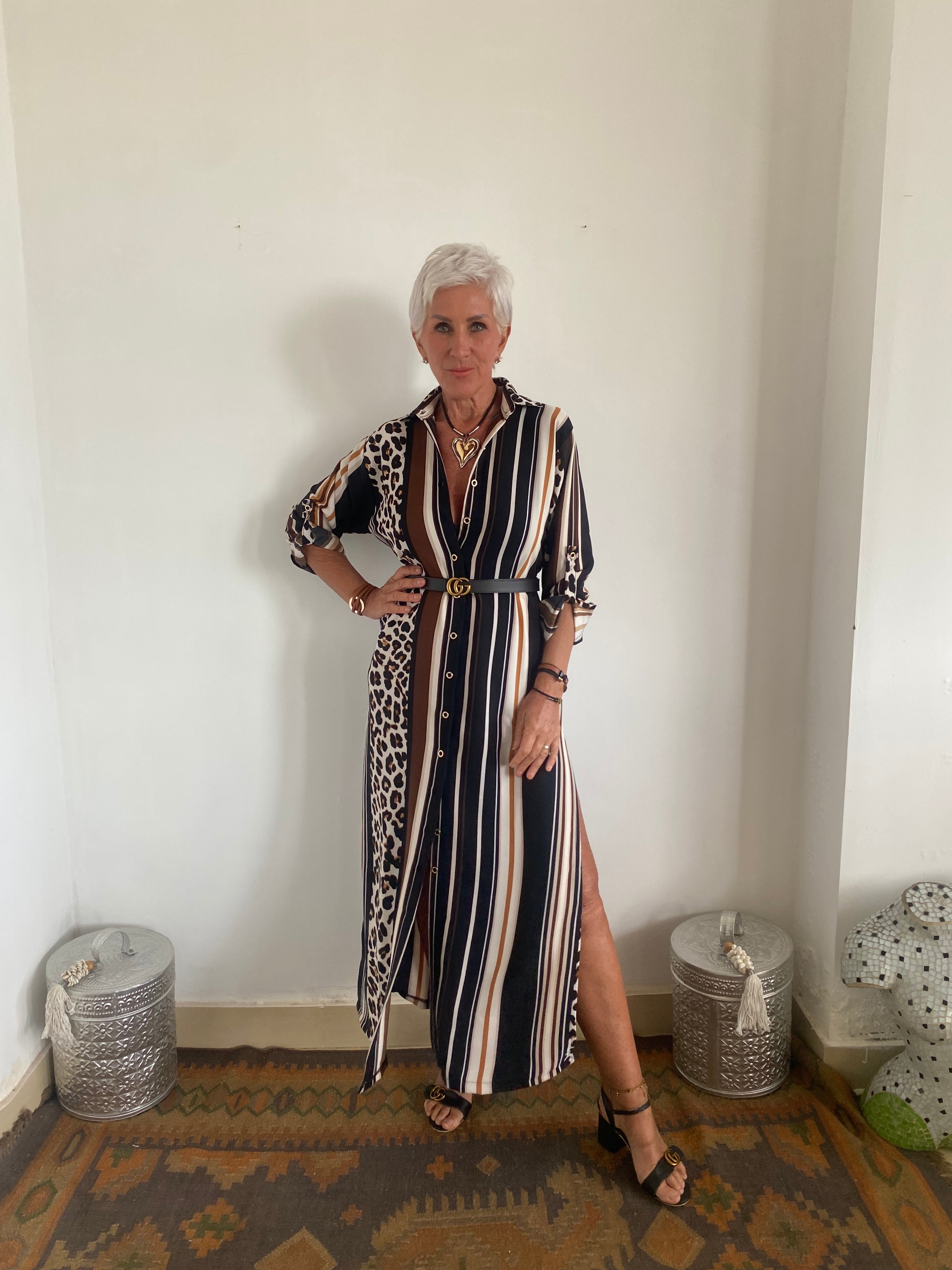 Button-Up Maxi Shirt Dress